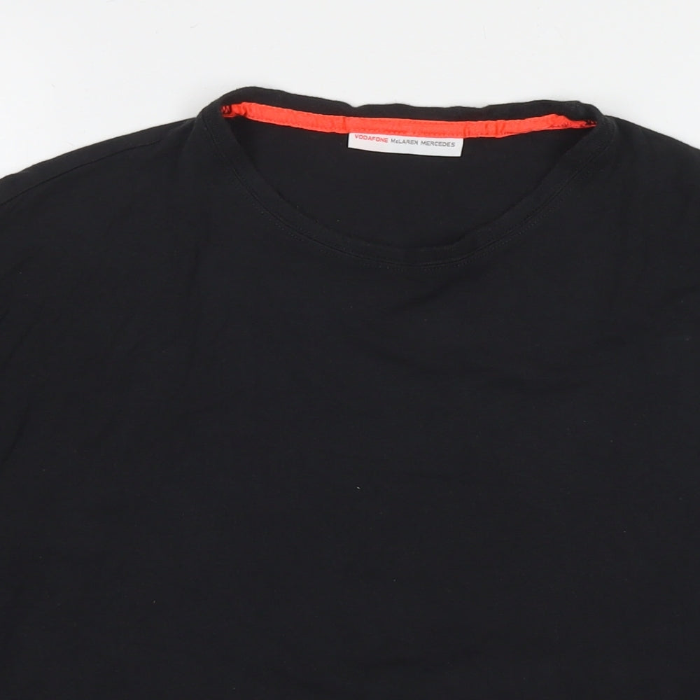 Vodafone Mclaren Mens Black Bamboo T-Shirt Size M Round Neck - Mercedes