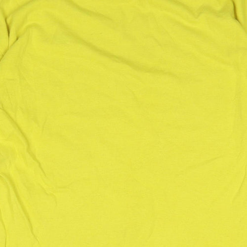 Champion Mens Yellow Cotton T-Shirt Size M Round Neck