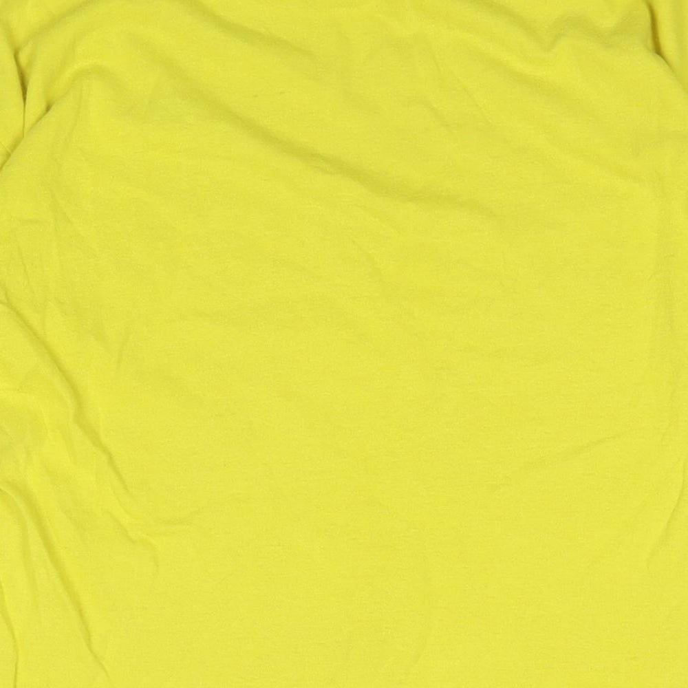 Champion Mens Yellow Cotton T-Shirt Size M Round Neck