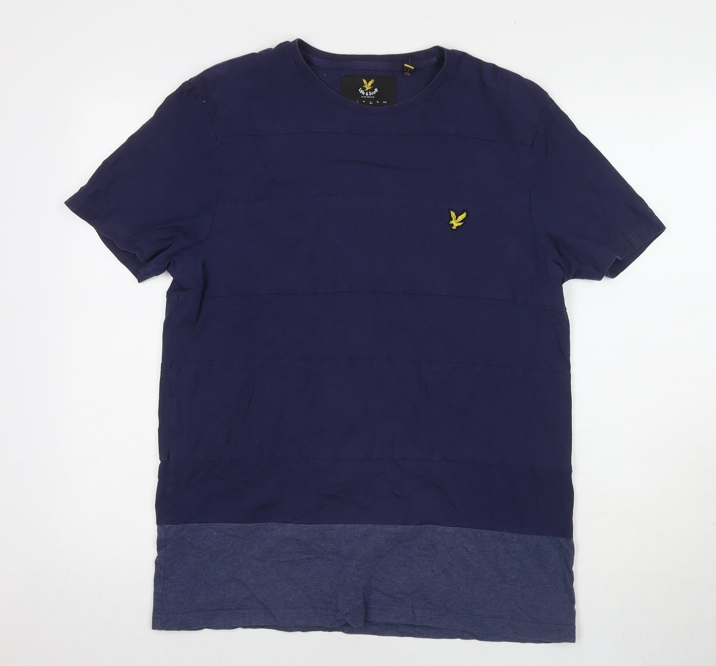 Lyle & Scott Mens Blue Cotton T-Shirt Size L Round Neck