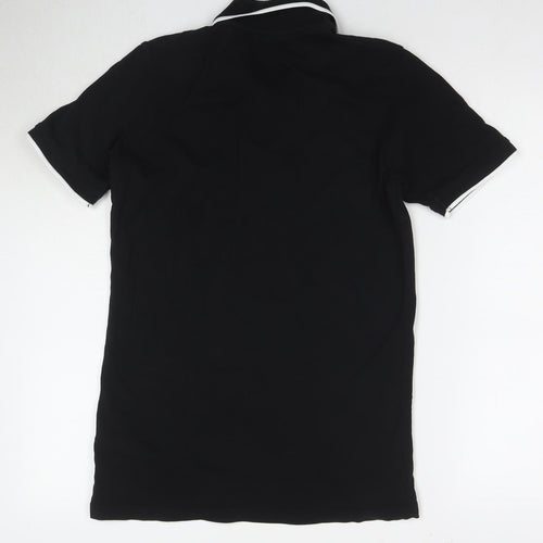 Umbro Mens Black Cotton Polo Size S Collared Pullover - Logo S.C.F.C
