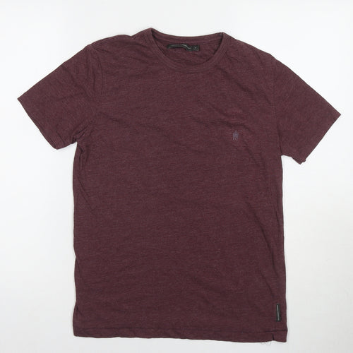 French Connection Mens Brown Cotton T-Shirt Size S Round Neck