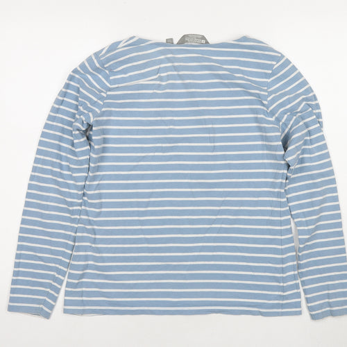 Mountain Warehouse Womens Blue Striped Cotton Basic T-Shirt Size 12 Round Neck