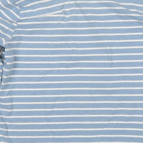 Mountain Warehouse Womens Blue Striped Cotton Basic T-Shirt Size 12 Round Neck