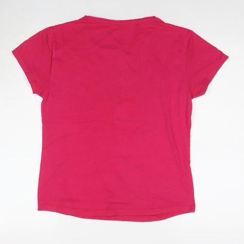 Mountain Life Womens Pink Cotton Basic T-Shirt Size 12 Round Neck - Volkswagen