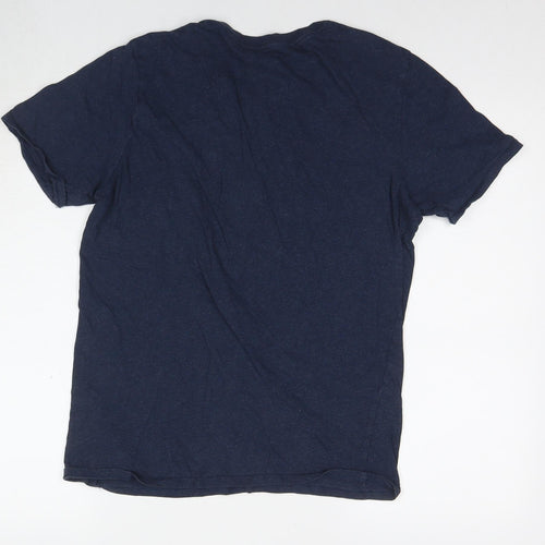 Nike Womens Blue Cotton Basic T-Shirt Size M Round Neck