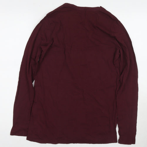 JACK & JONES Mens Red Cotton T-Shirt Size M Round Neck - Logo