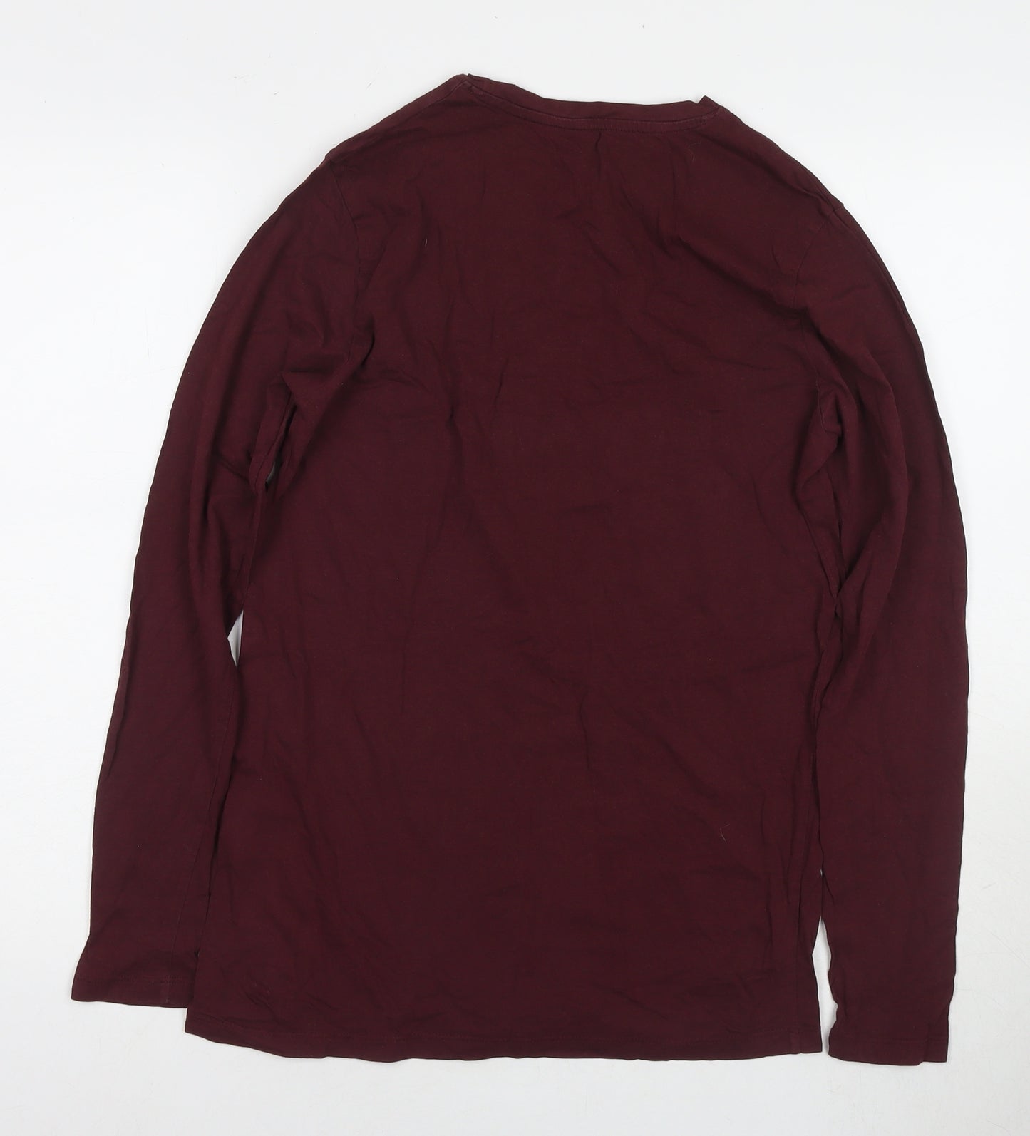 JACK & JONES Mens Red Cotton T-Shirt Size M Round Neck - Logo