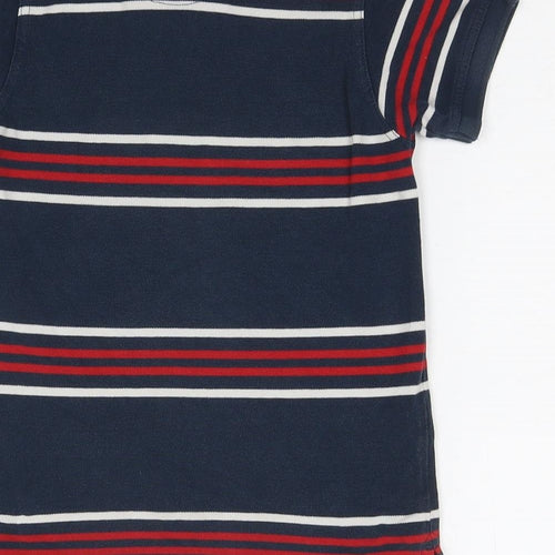 England Rugby Boys Blue Striped Cotton Basic Polo Size 8 Years Collared Pullover