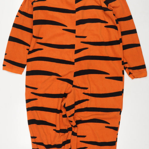 Disney Mens Orange Animal Print Polyester One Piece Size M Zip - Tiger
