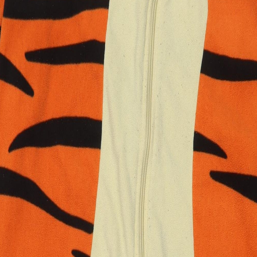 Disney Mens Orange Animal Print Polyester One Piece Size M Zip - Tiger