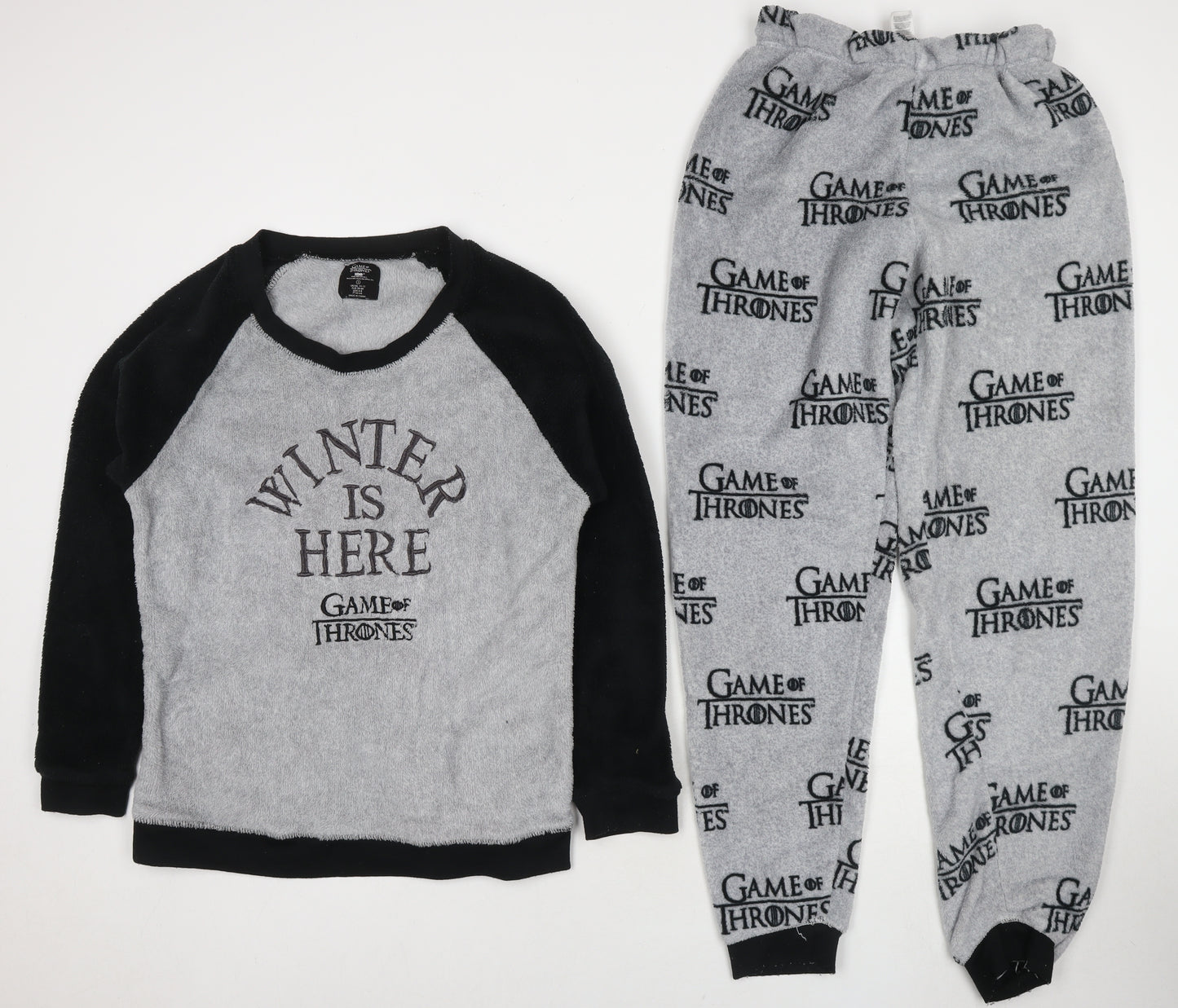 Game Of Thrones Womens Grey Solid Polyester Capri Pyjama Set Size S - Logo