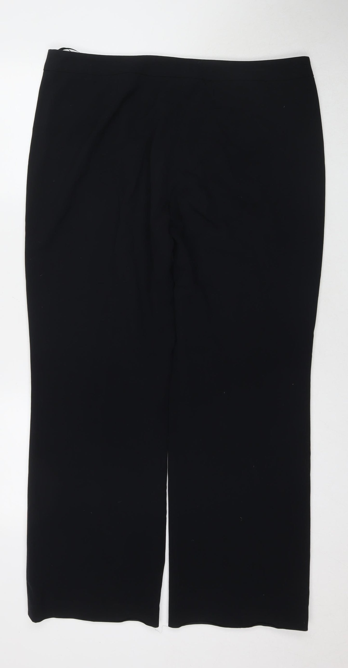 EWM Womens Black Polyester Trousers Size 18 L30 in Regular Zip