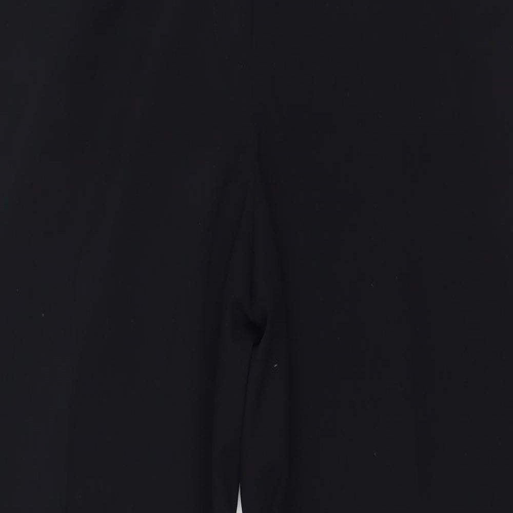 EWM Womens Black Polyester Trousers Size 18 L30 in Regular Zip
