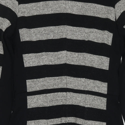 La Redoute Womens Black Striped Polyester Jumper Dress Size 10 Round Neck Zip