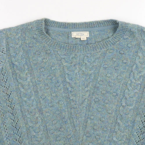 Fat Face Womens Blue Round Neck Nylon Pullover Jumper Size 10