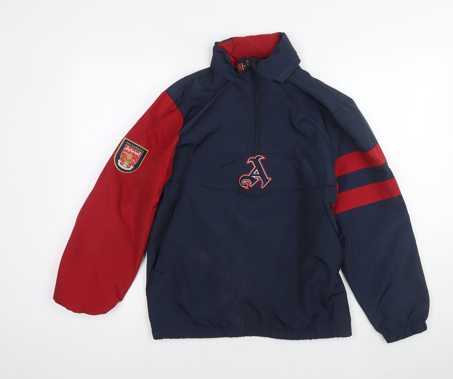 Arsenal Boys Blue Colourblock Anorak Jacket Size 12-13 Years Zip - Logo