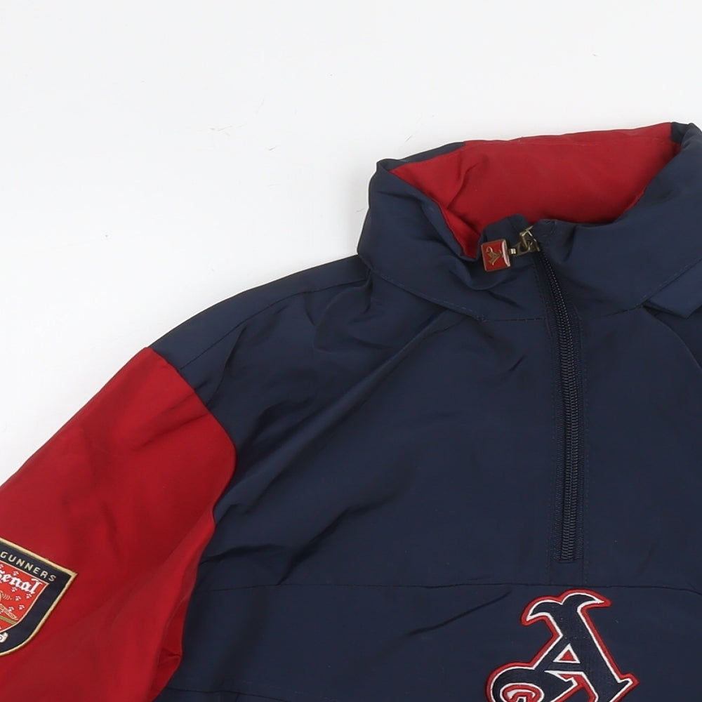 Arsenal Boys Blue Colourblock Anorak Jacket Size 12-13 Years Zip - Logo