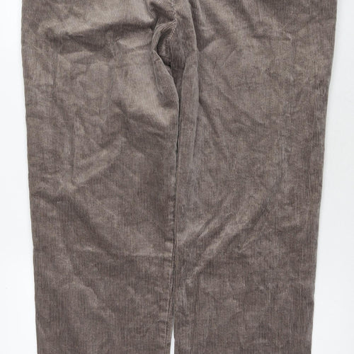 Marks and Spencer Mens Beige Cotton Trousers Size 36 in L33 in Regular Zip