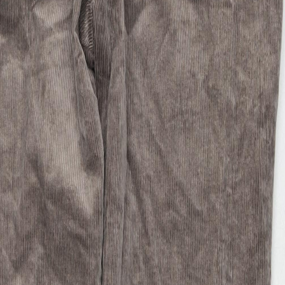 Marks and Spencer Mens Beige Cotton Trousers Size 36 in L33 in Regular Zip