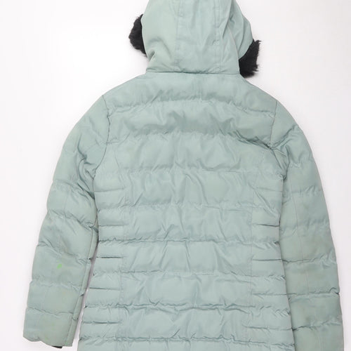 Brave Soul Womens Blue Quilted Jacket Size 10 Zip