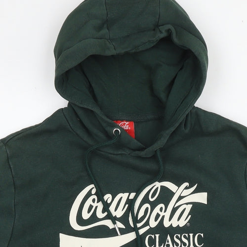 Coca-Cola Womens Green Cotton Pullover Hoodie Size S Pullover - Logo