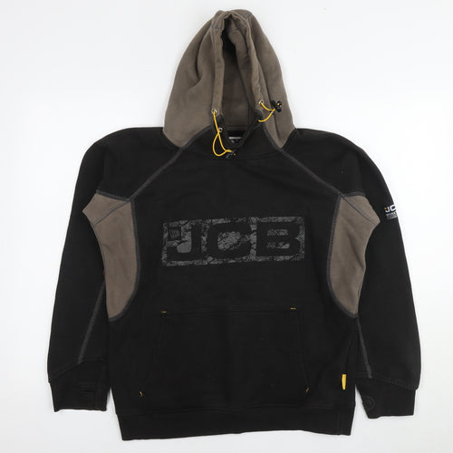 JACK & JONES Mens Black Cotton Pullover Hoodie Size M - Logo