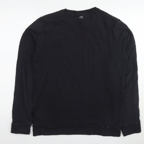 Calvin Klein Mens Black Cotton Pullover Sweatshirt Size M - Logo