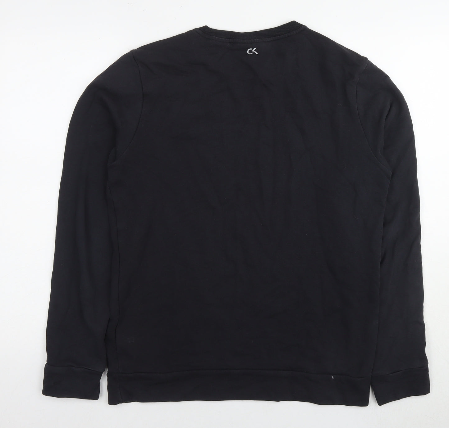 Calvin Klein Mens Black Cotton Pullover Sweatshirt Size M - Logo