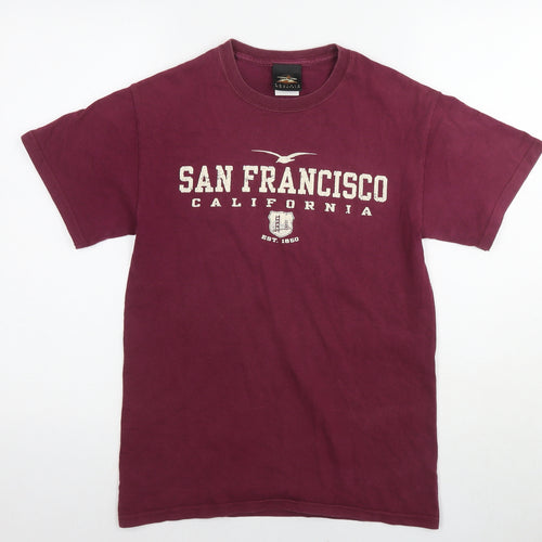 Prairie Mountain Mens Purple Cotton T-Shirt Size S Round Neck - San Francisco