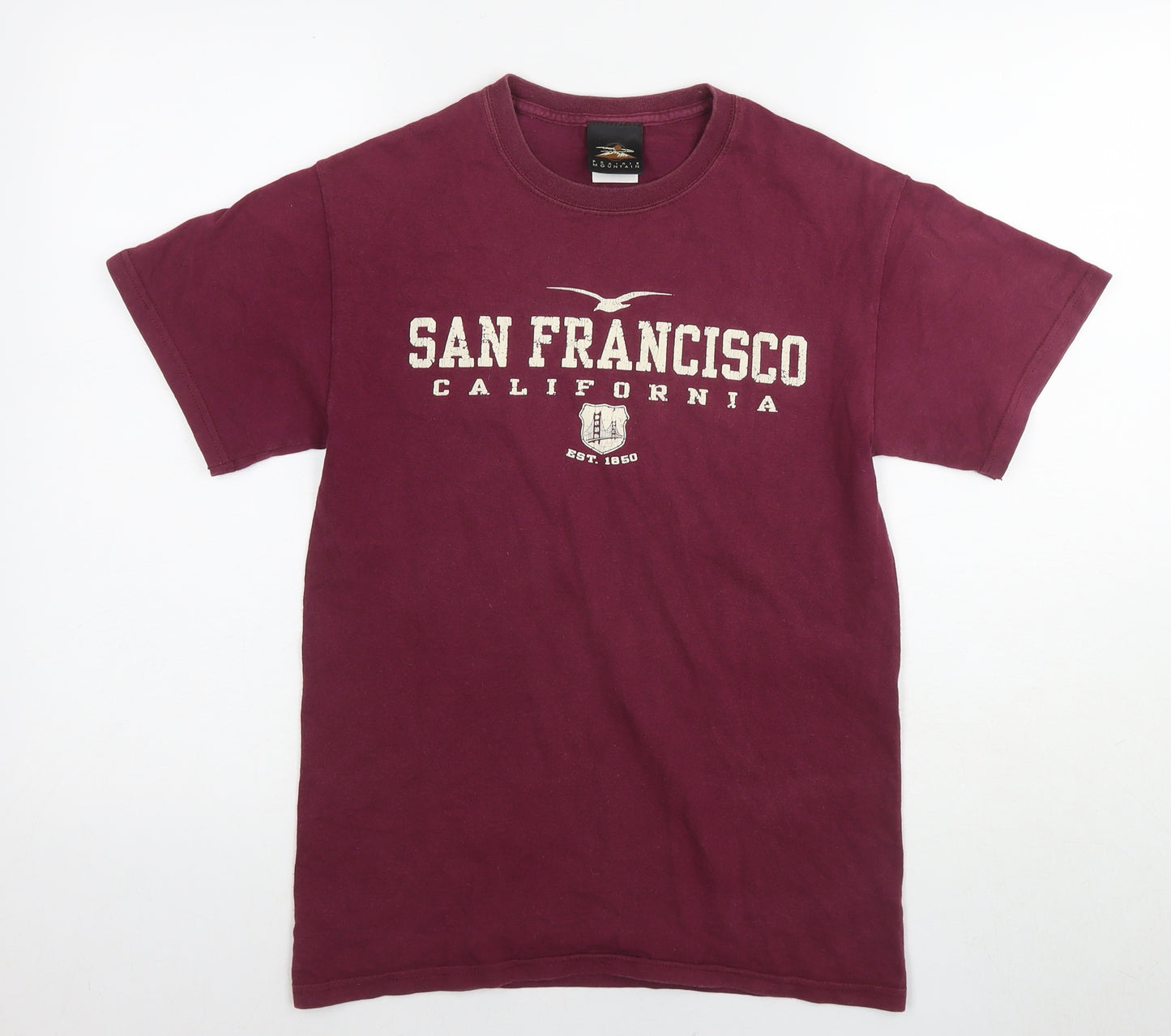 Prairie Mountain Mens Purple Cotton T-Shirt Size S Round Neck - San Francisco