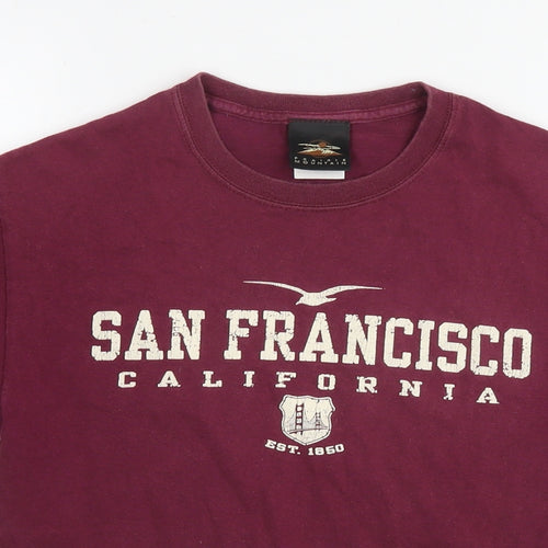 Prairie Mountain Mens Purple Cotton T-Shirt Size S Round Neck - San Francisco