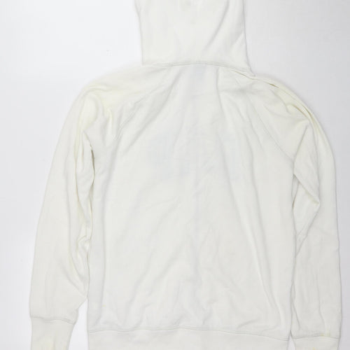 Gap Womens White Cotton Full Zip Hoodie Size M Zip - Logo