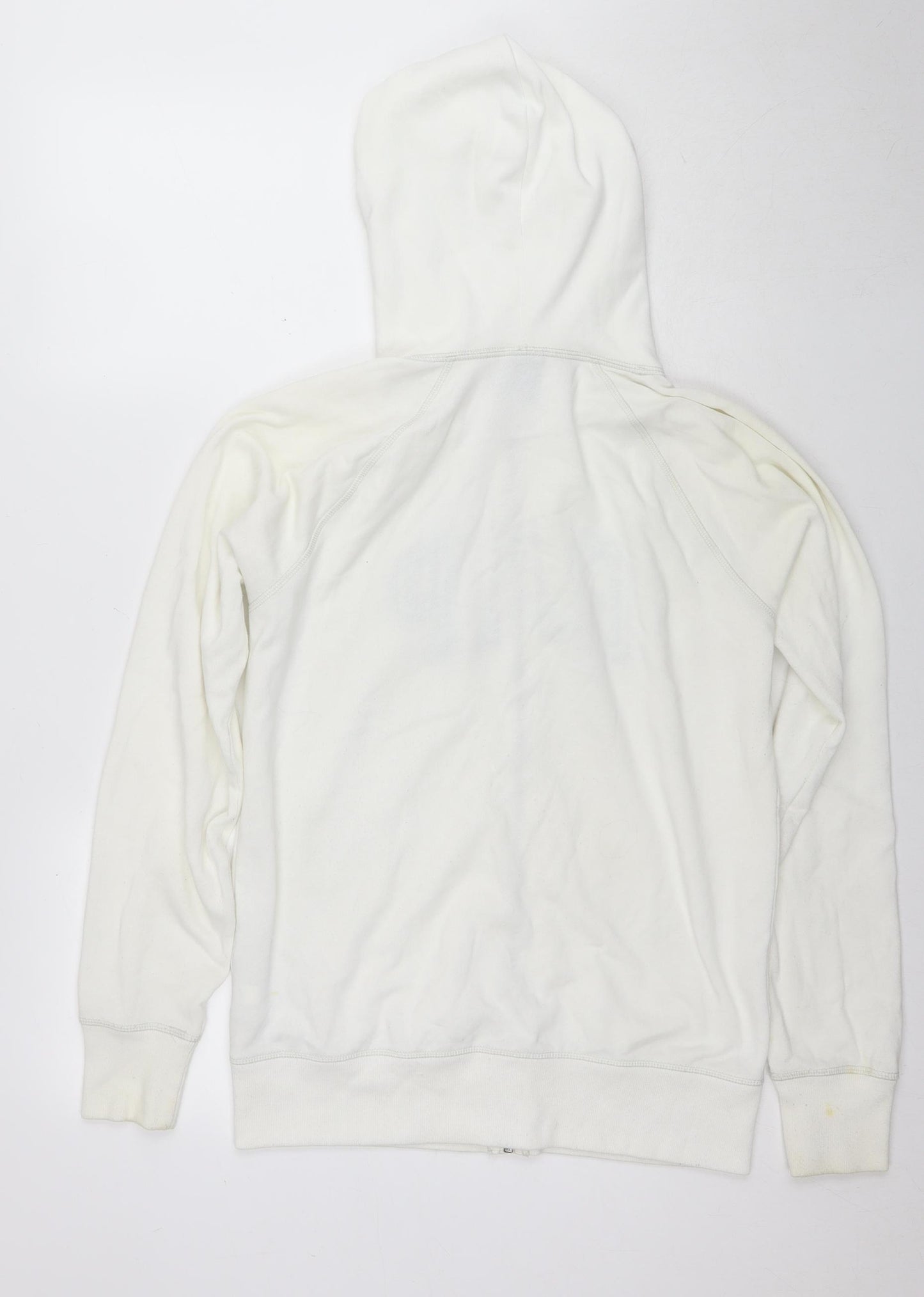 Gap Womens White Cotton Full Zip Hoodie Size M Zip - Logo