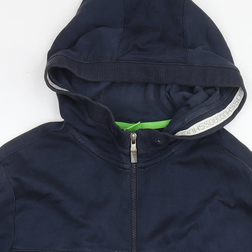 Boss Womens Blue Cotton Full Zip Hoodie Size L Zip