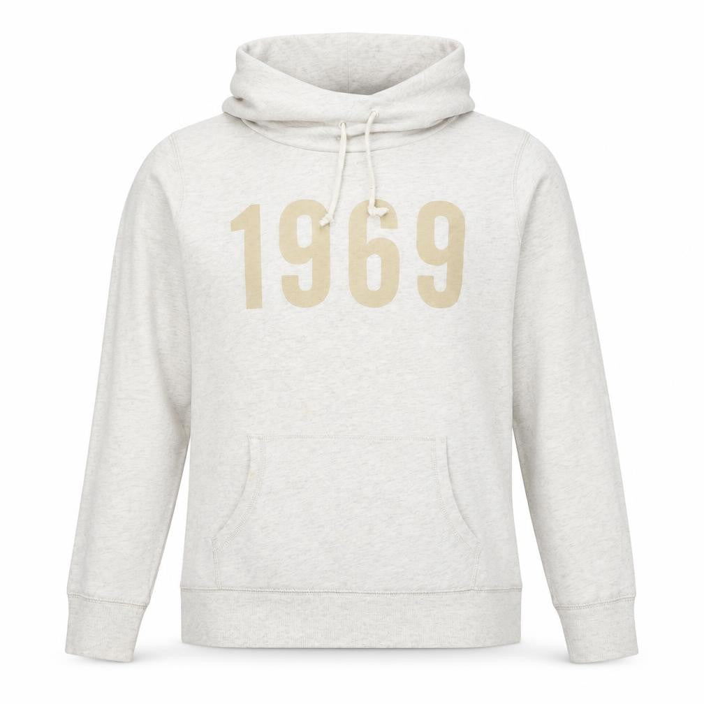Front view of Gap women’s ivory cotton pullover hoodie, size M, pullover - 1969