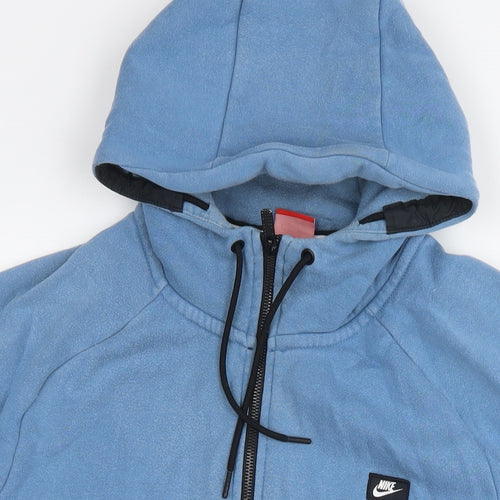 Nike Mens Blue Cotton Full Zip Hoodie Size XL