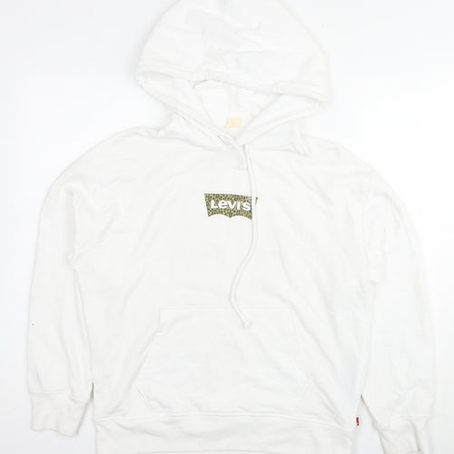 Levi's Womens White Cotton Pullover Hoodie Size S Pullover - Logo