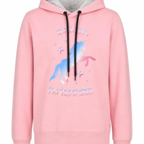 Ariel Girls Pink Cotton Pullover Hoodie Size 11-12 Years Pullover - Unicorn