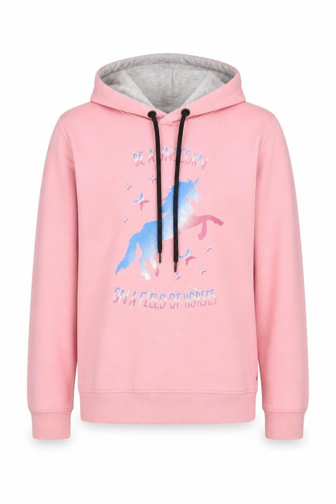 Ariel Girls Pink Cotton Pullover Hoodie Size 11-12 Years Pullover - Unicorn