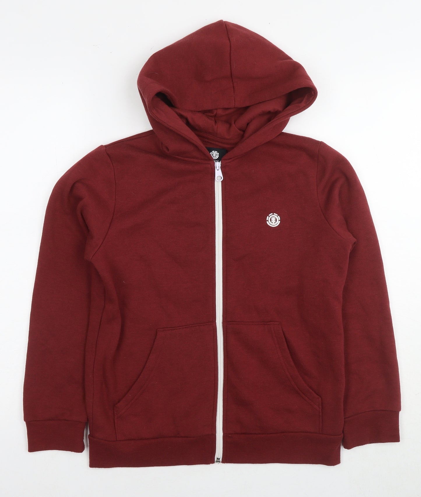 Element Boys Red Cotton Full Zip Hoodie Size 12 Years Zip