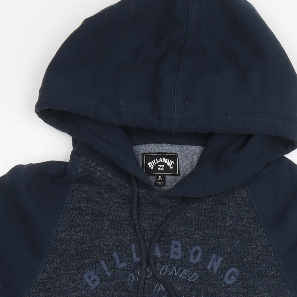 Billabong Mens Blue Cotton Pullover Hoodie Size M - Logo