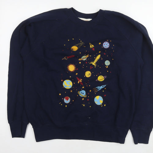 Harper & Lewis Mens Blue Polyester Pullover Sweatshirt Size M - Rockets Space