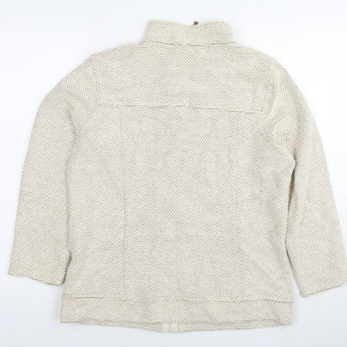 Weird Fish Womens Beige Cotton Full Zip Sweatshirt Size 12 Pullover