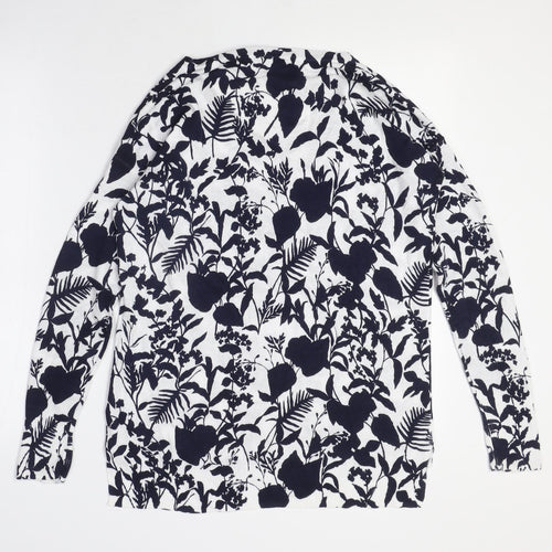 Women's Floral V-Neck Pullover Jumper, Size L
