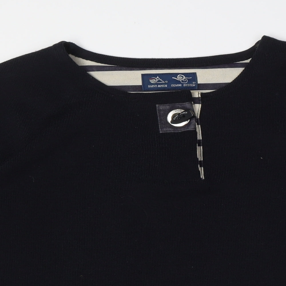 Saint James Women's Black Henley Sweater Size 10