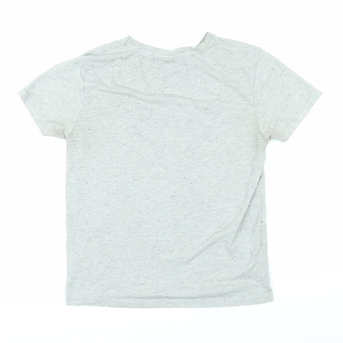 Mickey Mouse Womens Grey Cotton Basic T-Shirt Size L Round Neck