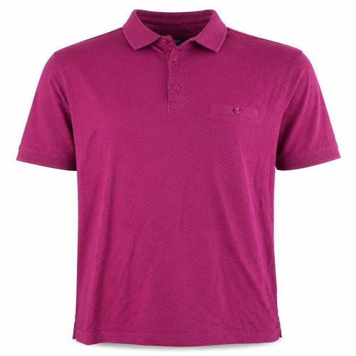 Cotton Traders Mens Purple 100% Cotton Polo Size L Collared Button - Textured Fabric
