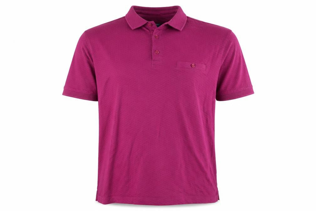 Cotton Traders Mens Purple 100% Cotton Polo Size L Collared Button - Textured Fabric