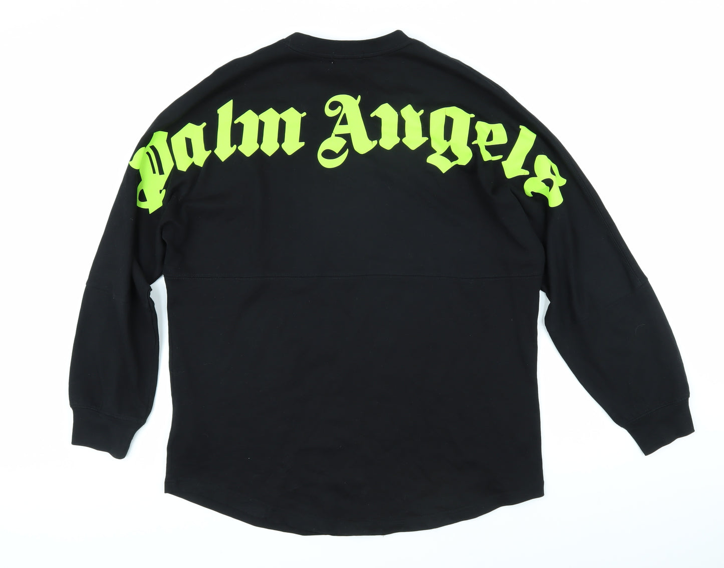 Palm Angels Mens Black Herringbone Cotton T-Shirt Size M Round Neck